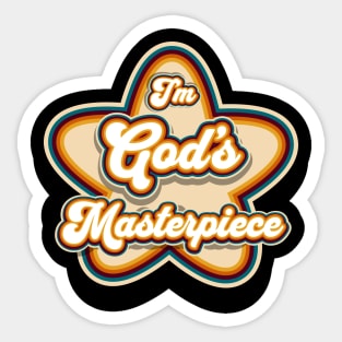 70s Retro I'm God's Masterpiece Sticker